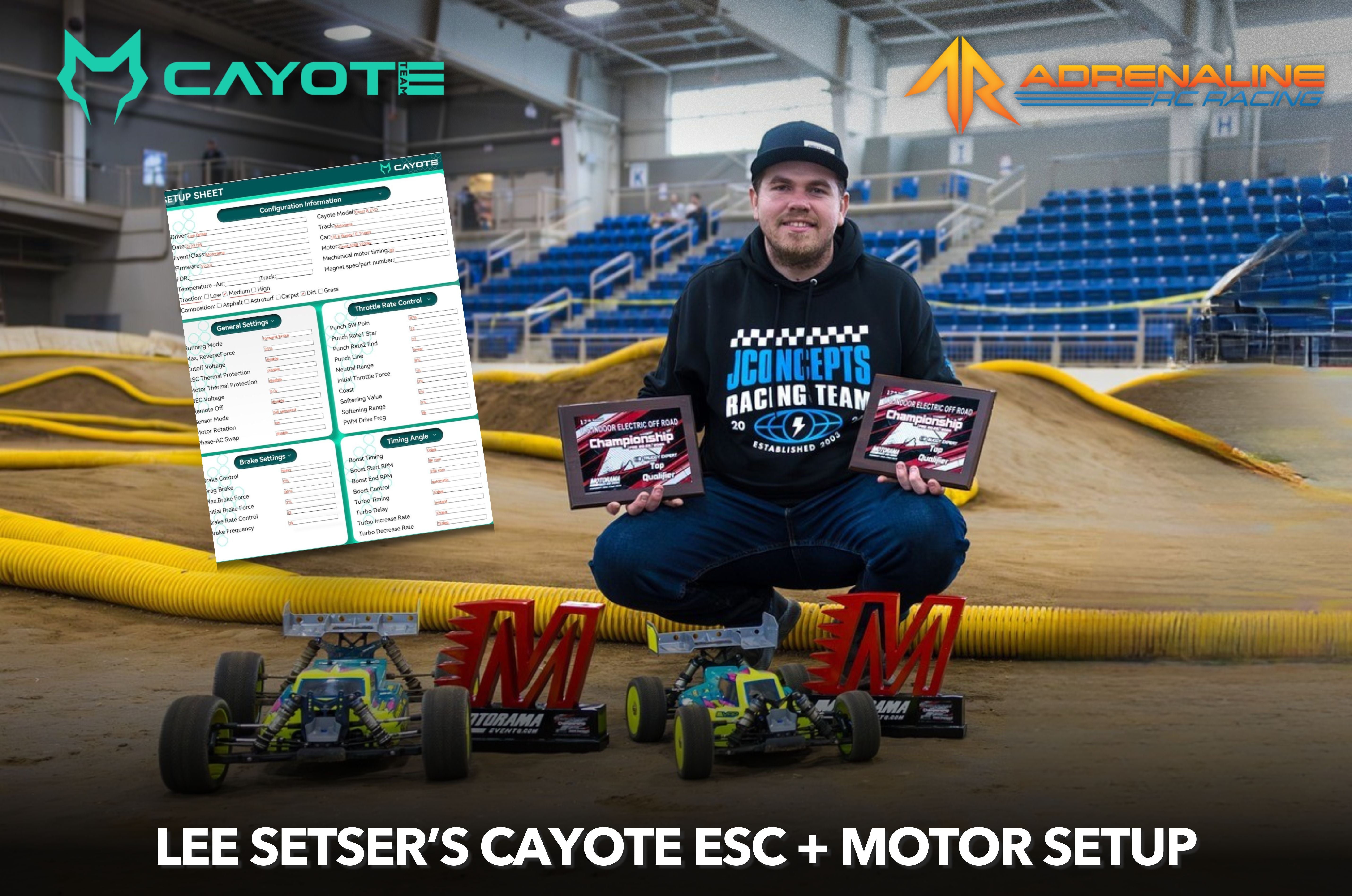 Lee Setser’s 2026 Baseline Cayote ESC Setup + Motor