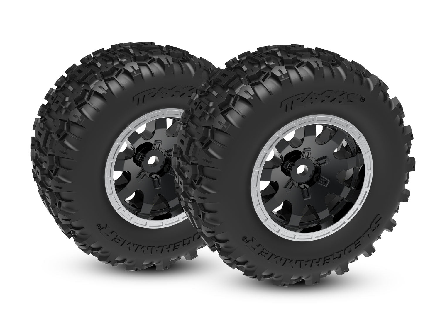 Traxxas Tires/Wheels Black & Satin Wheel Sledgehammer Tires