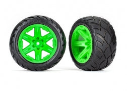 Traxxas Anaconda 2.8" Pre-Mounted Tires w/RXT Wheels (2) (Green) w/12mm Hex