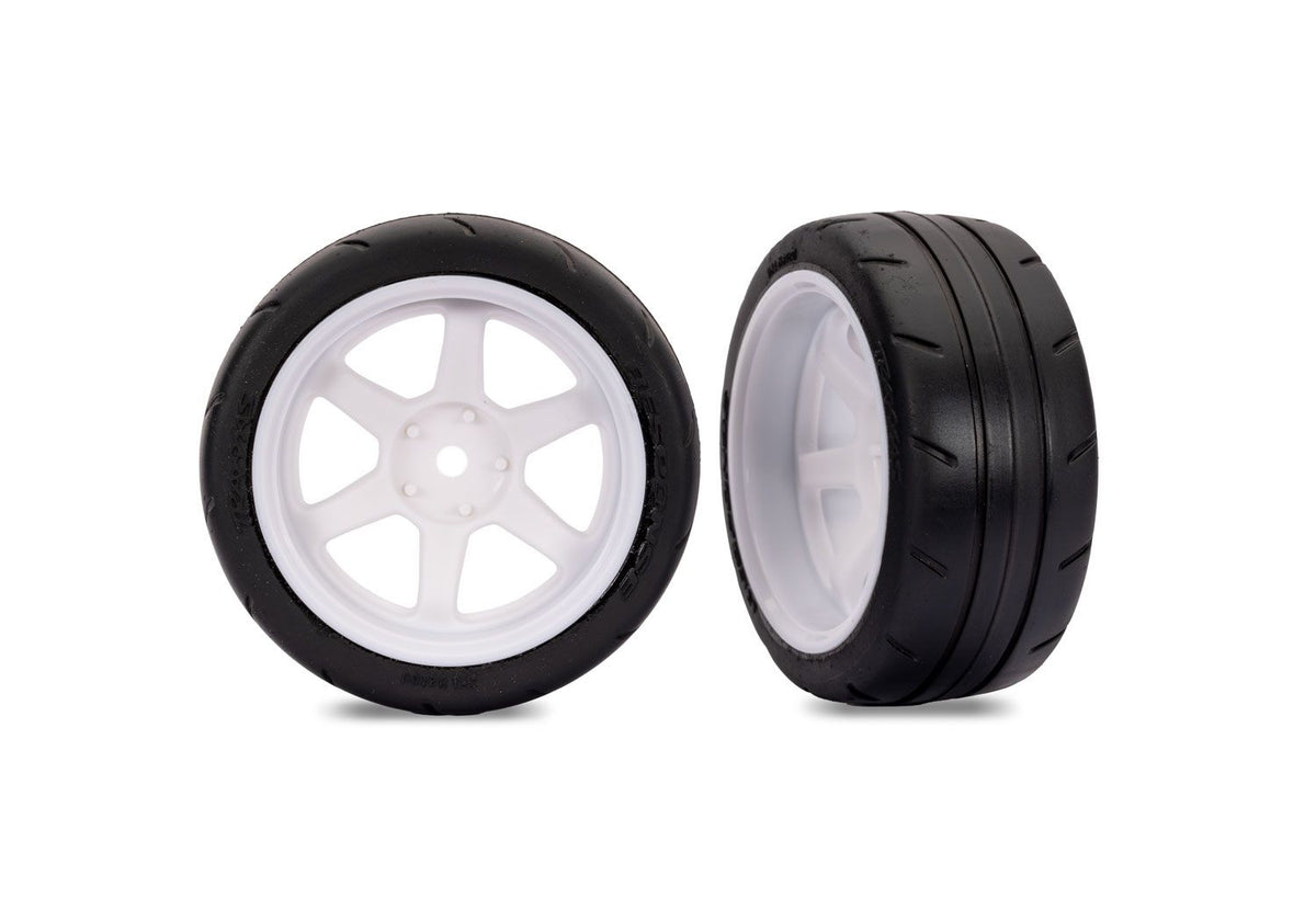Traxxas 1.9" White 6-Spoke Rear Wheels & Response Tires (2)