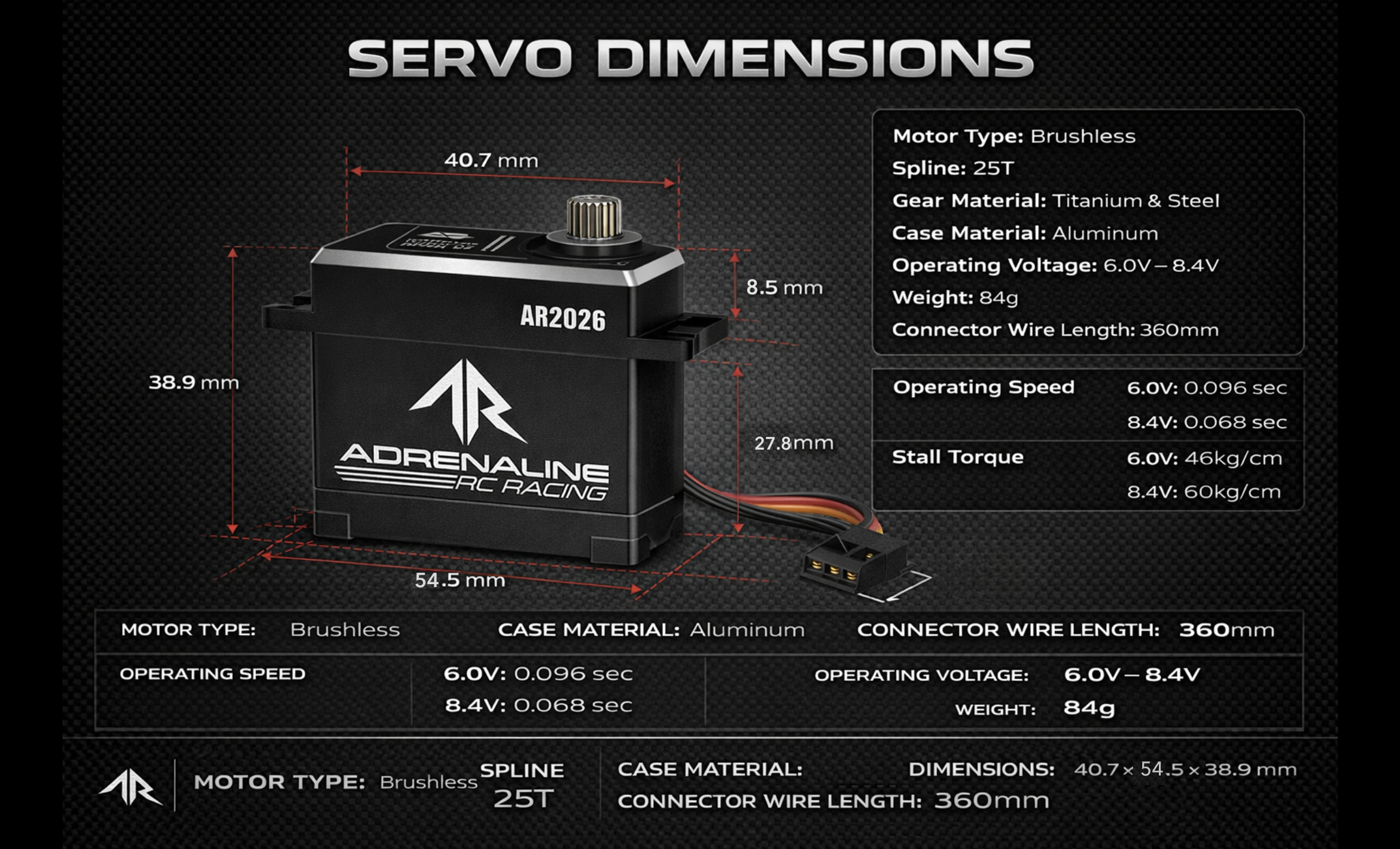 Adrenaline RC Racing High Speed/Torque Steering Servo