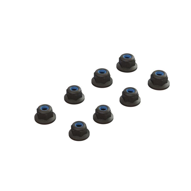 Arrma Flanged Lock Nut M3 Black (4)