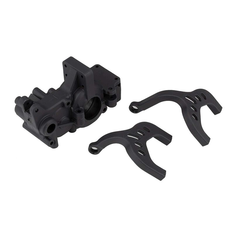 FT Laydown Gearbox and Chassis Braces, Carbon: RC10B6