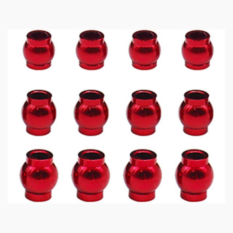 Hot Racing Arrma 1/18 Aluminum Pivot Ball Set (Red) (12)