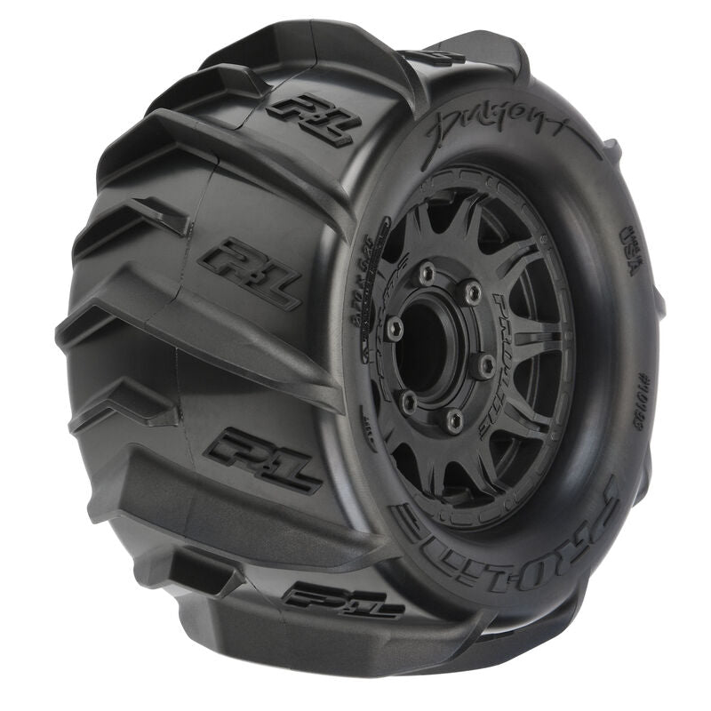 Pro-Line 1/10 Dumont F/R 2.8" MT Tires Mounted 12mm/14mm Black Raid (2)