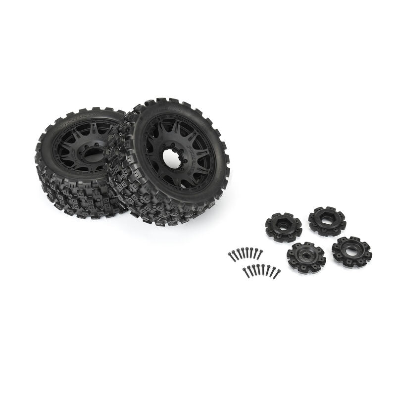 Pro-Line 1/6 Badlands MX57 5.7” Tires Mounted Raid 8x48 Removable 24mm Hex Wheels (2)