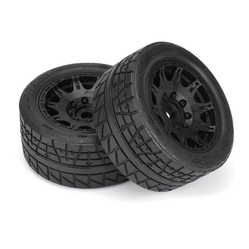 Pro-Line 1/6 Menace HP BELTED F/R 5.7" MT Tires Mounted 24mm Blk Raid (2)