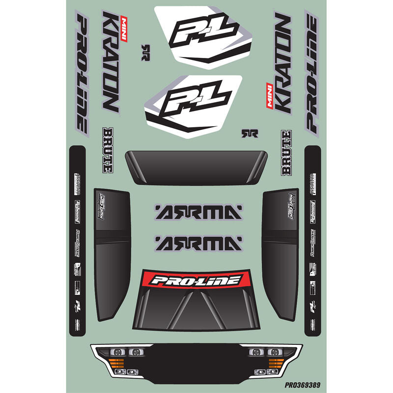 1/16 Limited Edition Pre-Cut/Pre-Painted Brute Body Ghostfire with Clipless System: ARRMA MINI KRATON