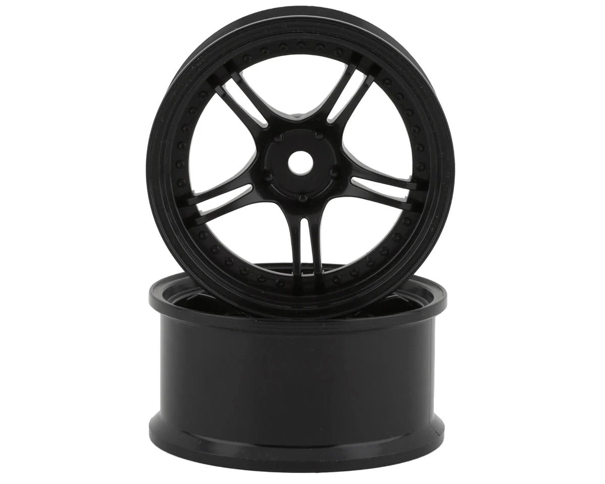 RC Art SSR Professor SPX 5-Split Spoke Drift Wheels (Black) (2) (Deep Face 8mm Offset) w/12mm Hex