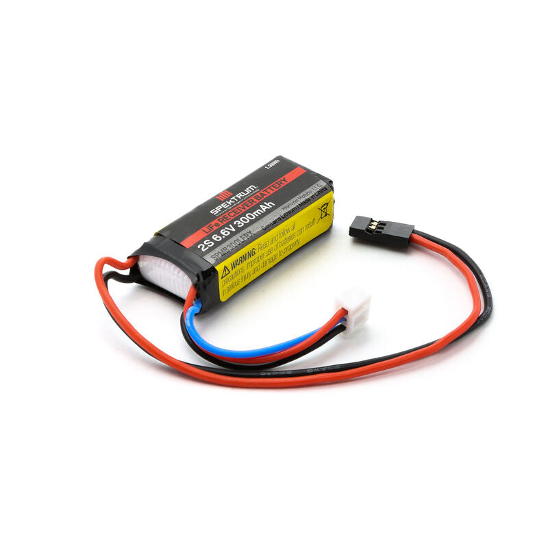 Spektrum 6.6V 300mAh 2S LiFe Receiver Battery: Universal Receiver, EC3