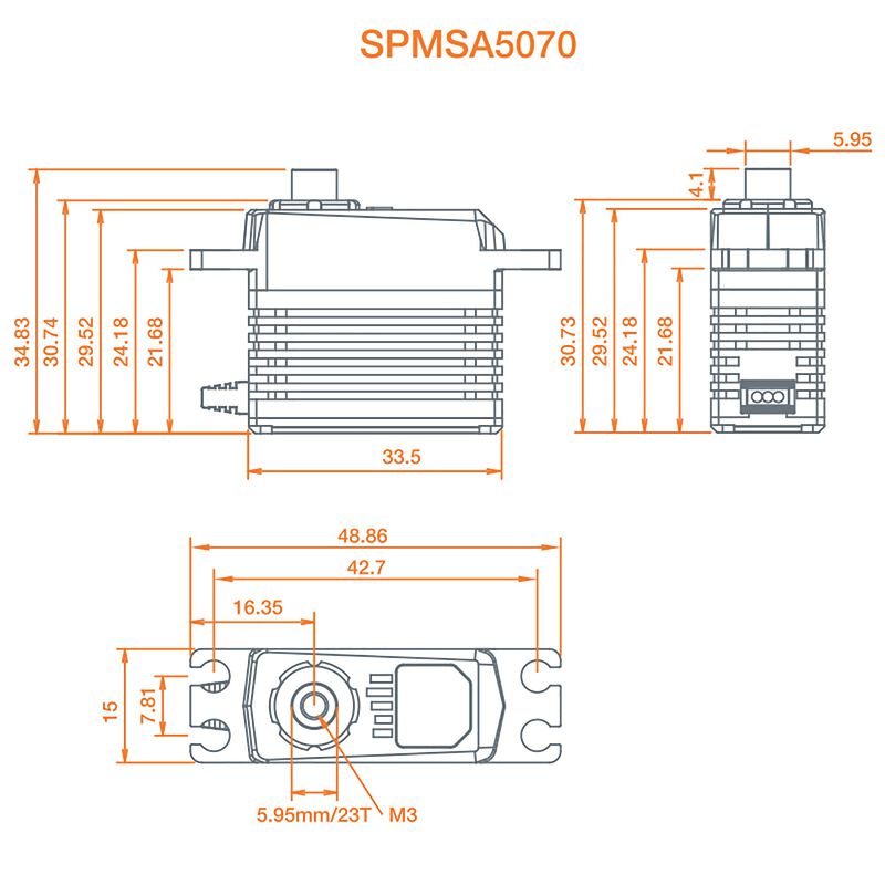 Spektrum A5070 Mini Digital HV High Torque High-Speed Brushless Metal Gear Aircraft Servo