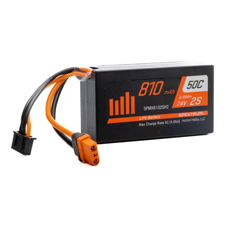 Spektrum 7.4V 810mAh 2S 50C LiPo Battery: IC2