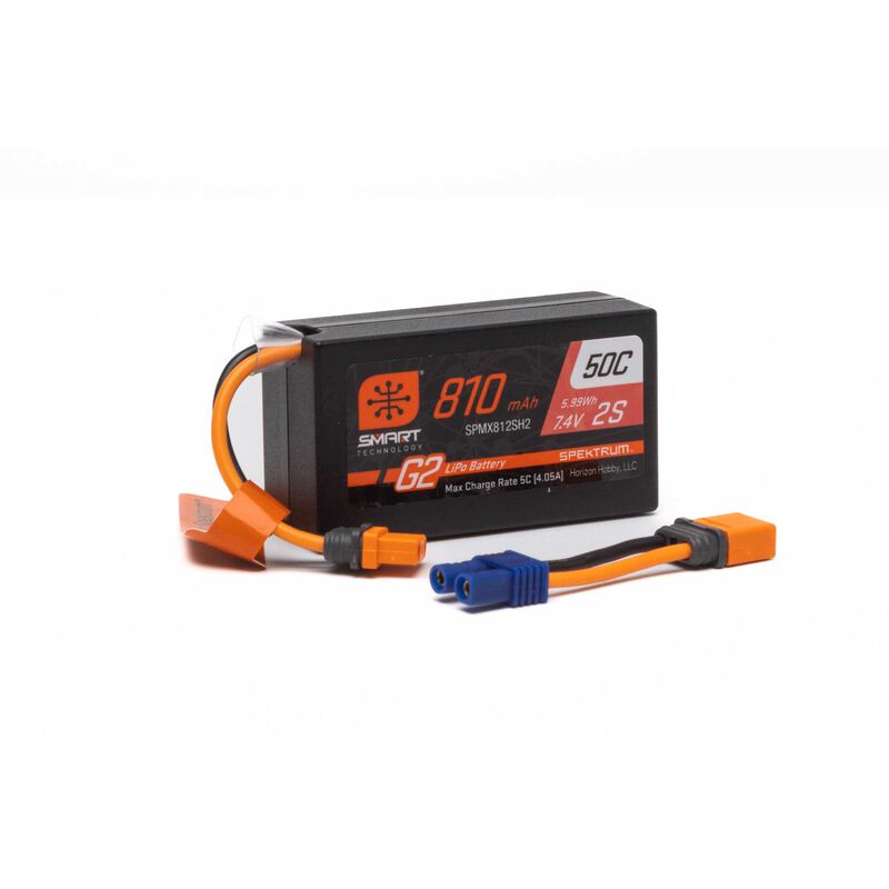 Spektrum 7.4V 810mAh 2S Smart G2 50C LiPo: IC2