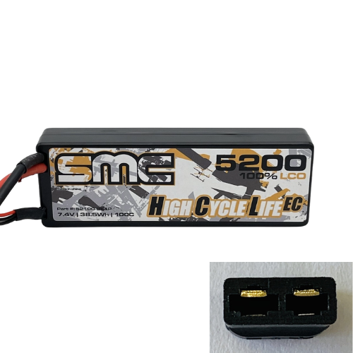 SMC HCL-EC 2S 7.4V 5200mAh 100C Hardcase LiPo Battery