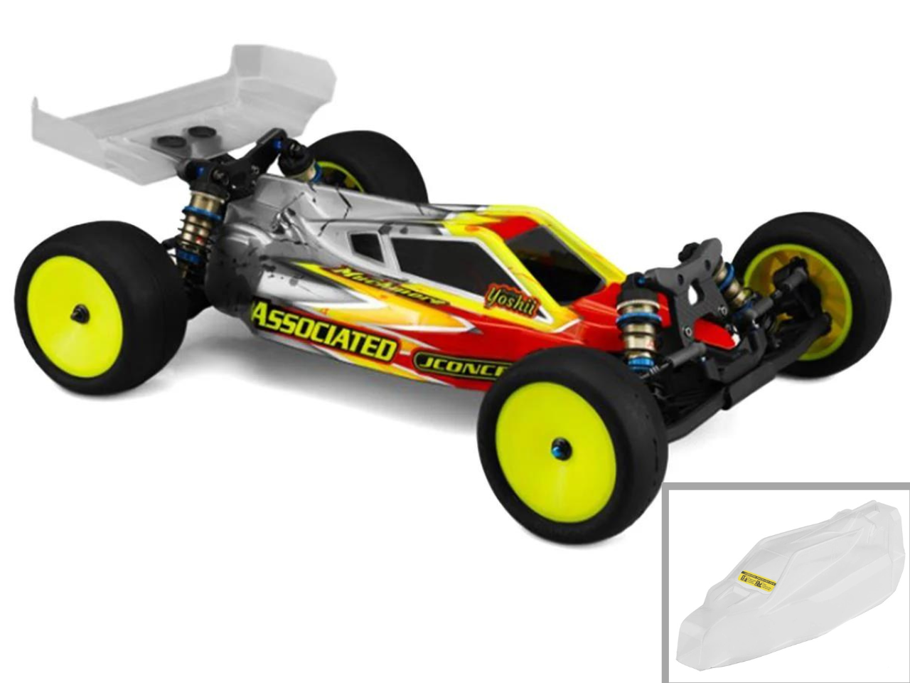 JConcepts Associated B6.4/B6.4D "P2" Clear Buggy Body w/Carpet Wing