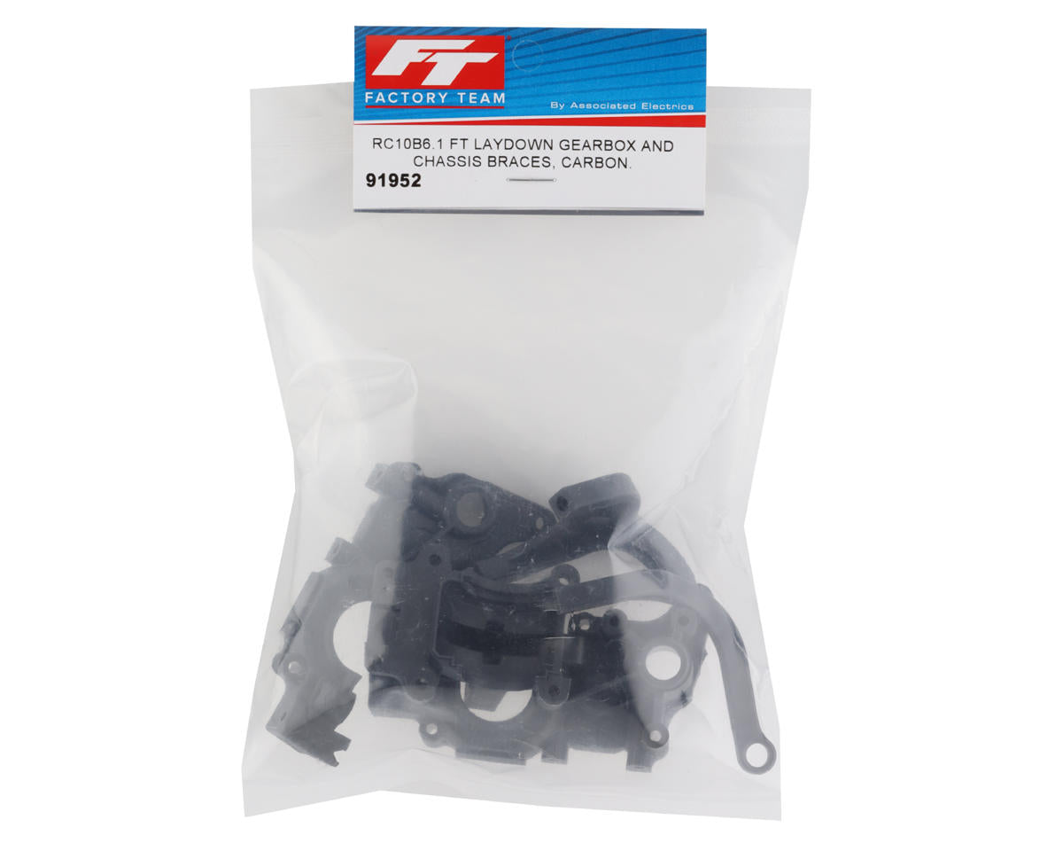 Team Associated RC10B6 Laydown Gearbox & Chassis Braces (Carbon Composite)