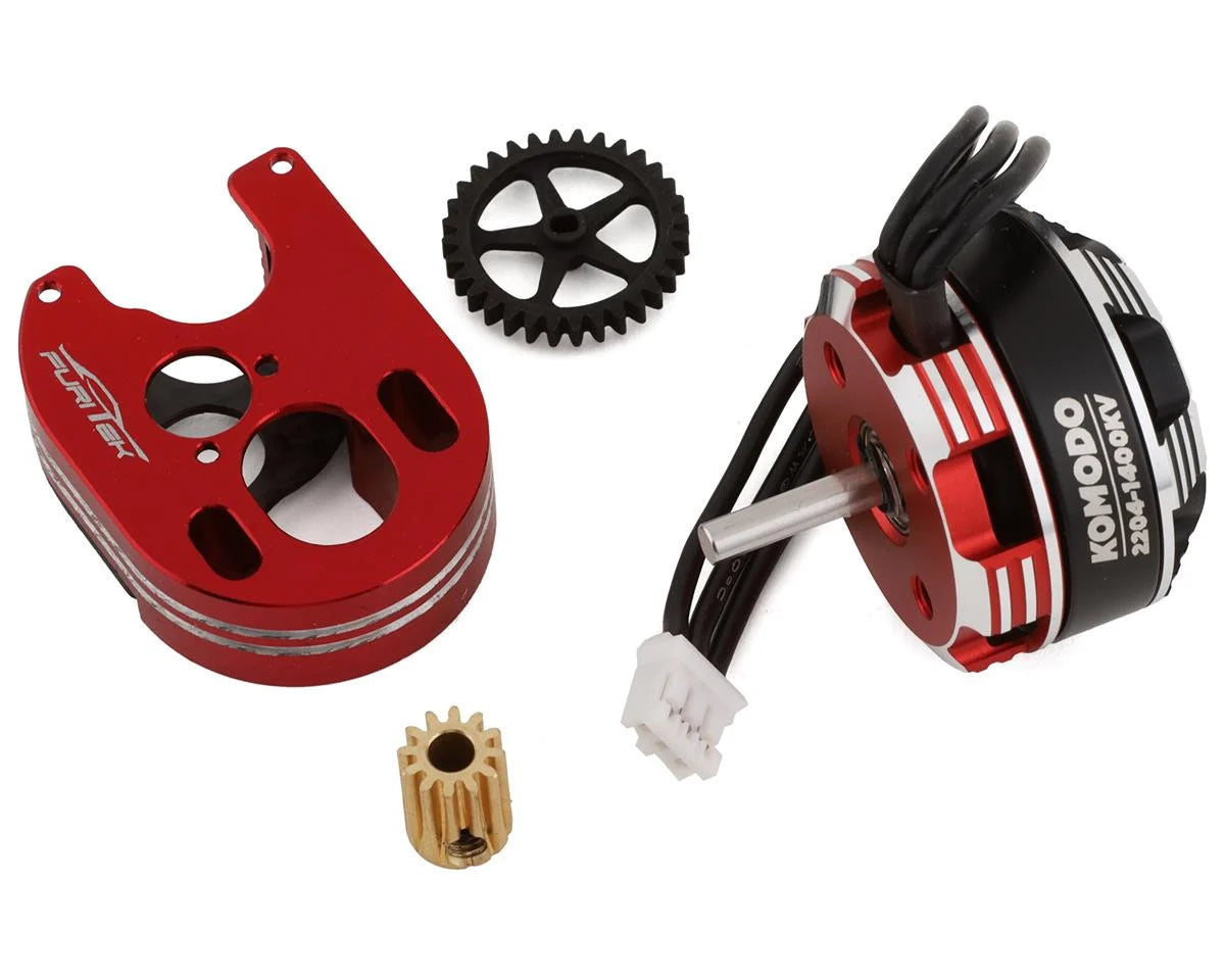 Furitek SCX24 Komodo Ultimate Plus Brushless Conversion Kit (2204 Motor, Aluminum Motor Mount, Spur & Pinion Gear)