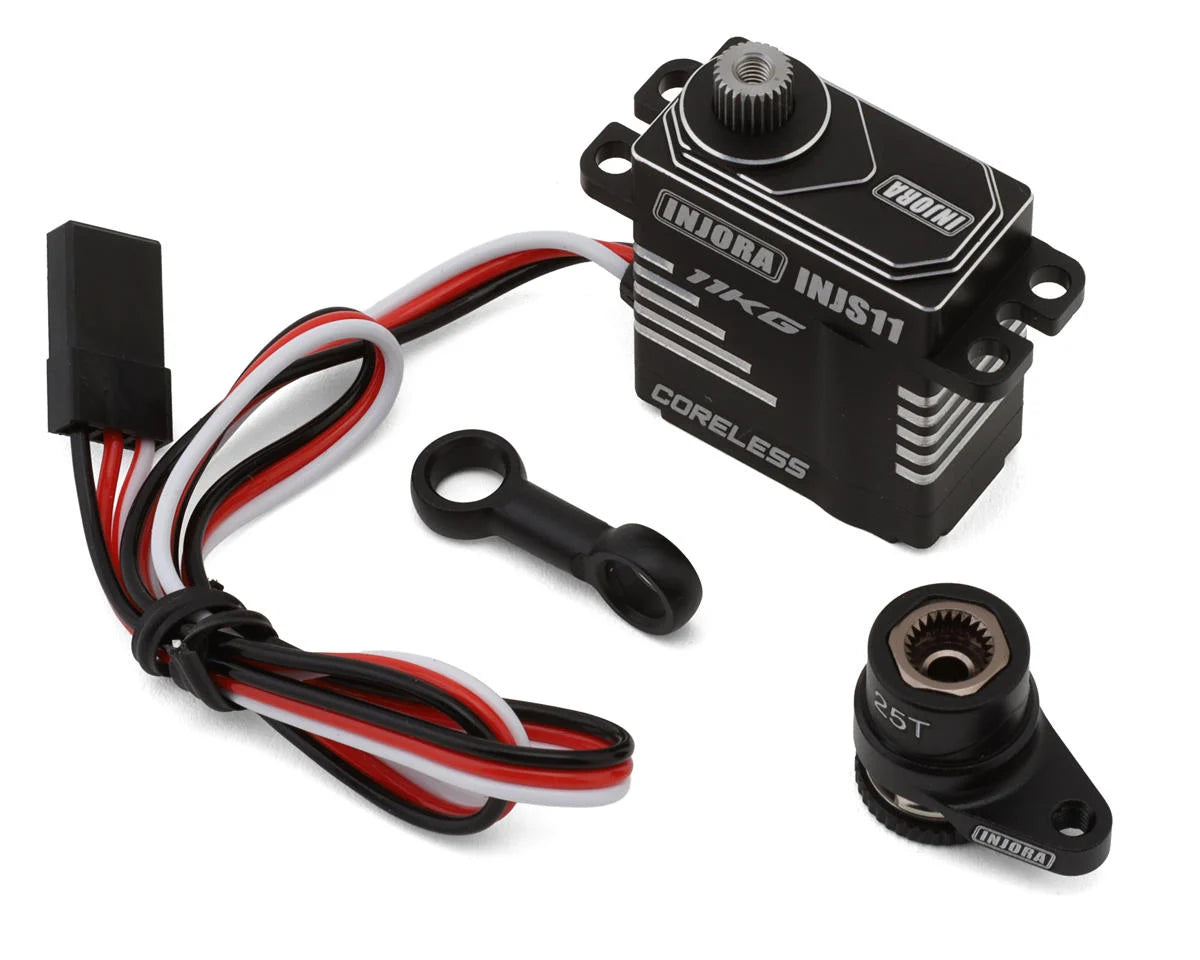 Injora INJS11 Aluminum High Voltage Micro Servo Set (Grom/NASCAR) w/Aluminum Servo Saver (25T)