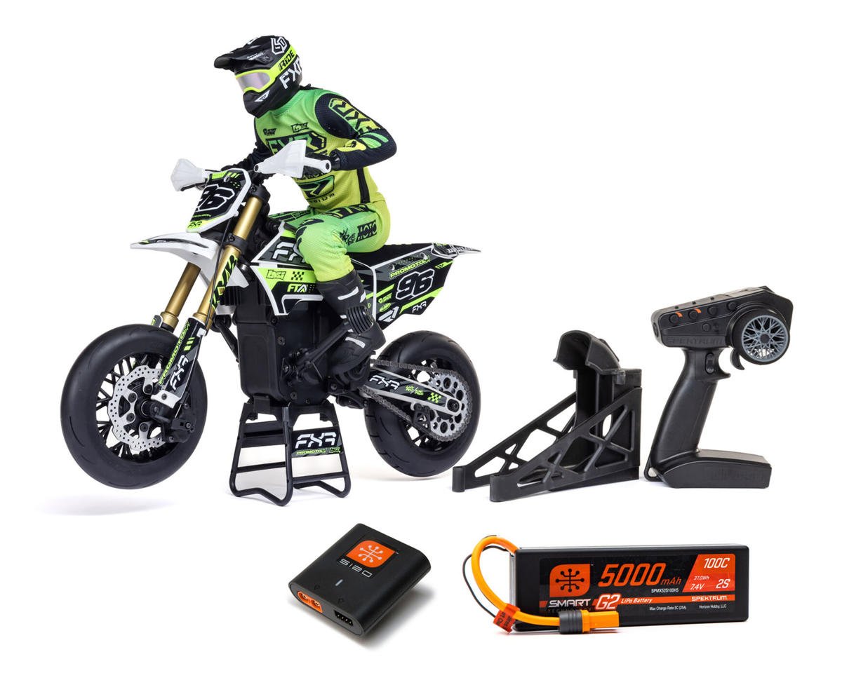 Losi Promoto-SM FXR Supermoto RTR 1/4 Brushless Motorcycle (White/FRX) w/2.4GHz Radio, Battery & Charger