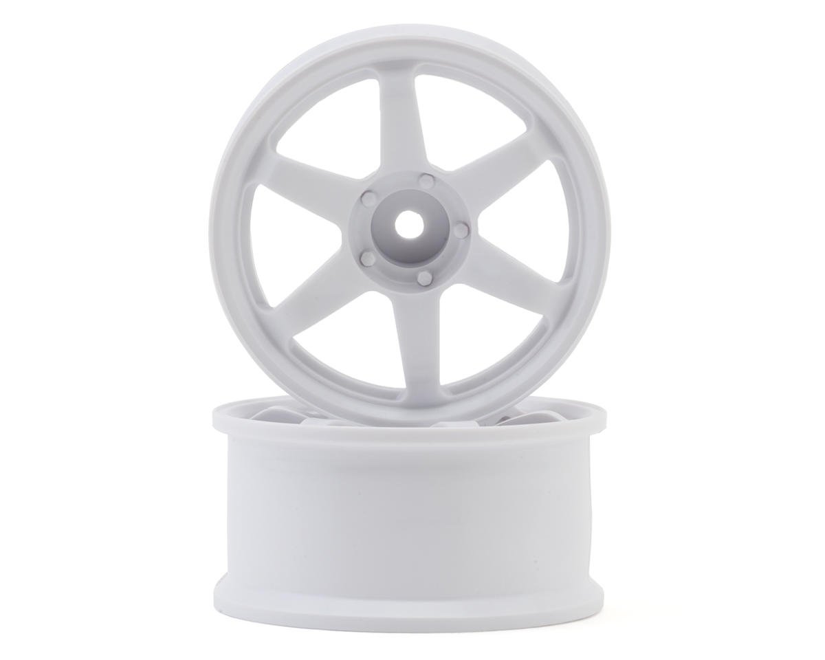 LAB TE37 Sports 1/10 High Traction Drift Wheels (White) (2) w/12mm Hex