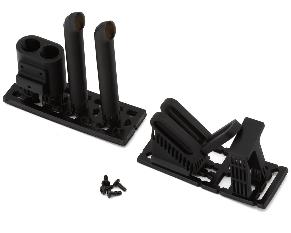Pandora RC 1/10 Scale Dual Exit Exhaust Tip (Miniature Scale Drift Accessory) w/Bracket