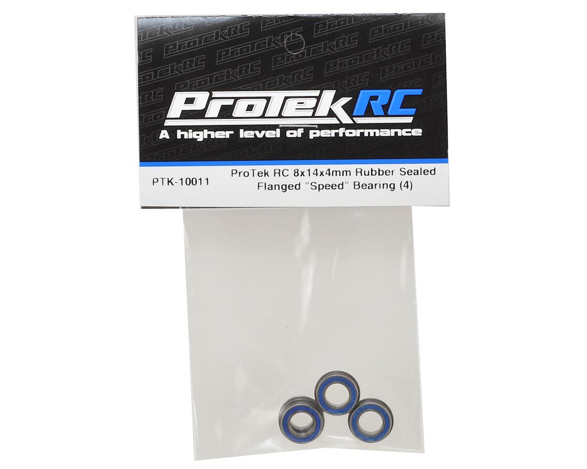 ProTek RC 8x14x4mm Rubber Sealed Flanged "Speed" Bearing (4)