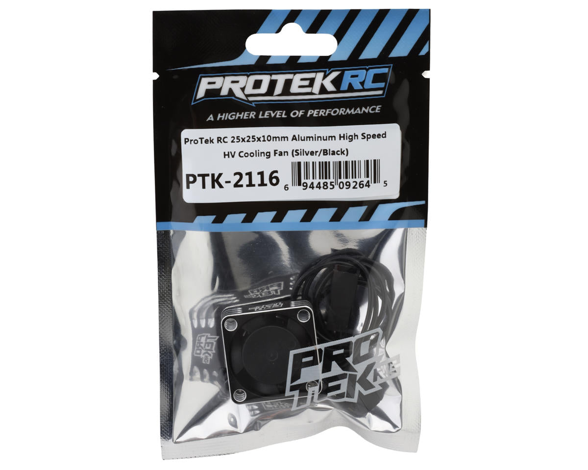 ProTek RC 25x25x10mm Aluminum High Speed HV Cooling Fan (Silver/Black)