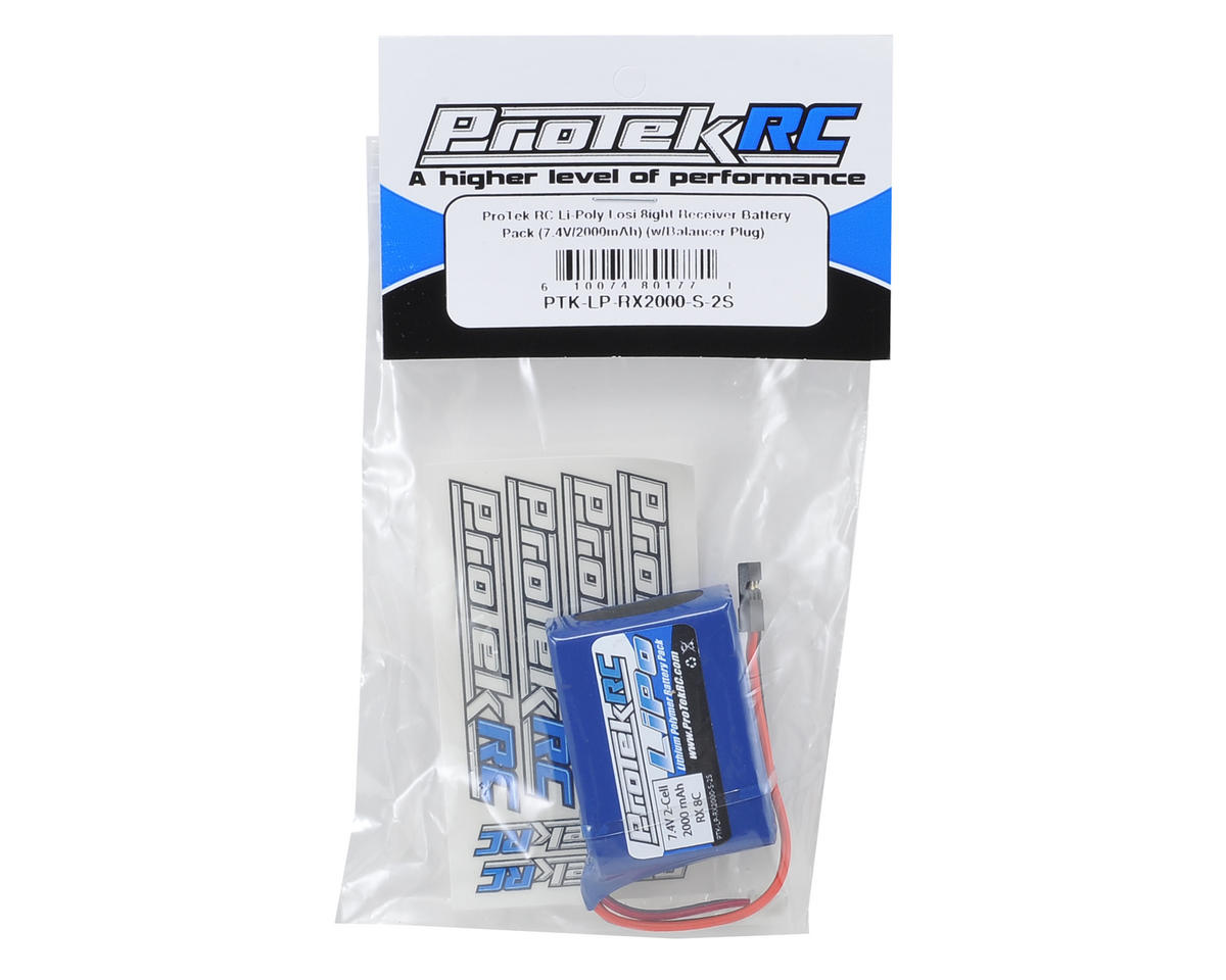 ProTek RC 7.4V 2000mAh 2S LiPo HB & Losi 8IGHT Receiver Battery Pack (w/Balancer Plug)