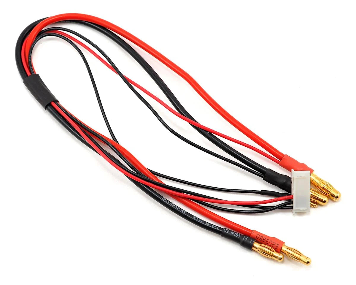 24" RC Balance Charge Lead For 2S Lipo - 4mm/5mm Bullet Connectors - Compatible With ICharger, Venom, Protek