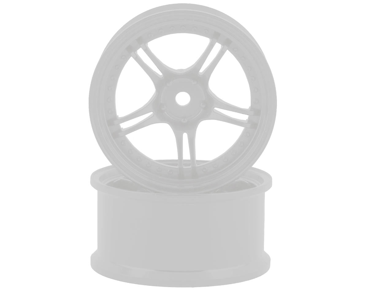 RC Art SSR Professor SPX 5-Split Spoke Drift Wheels (White) (2) (Deep Face 8mm Offset) w/12mm Hex