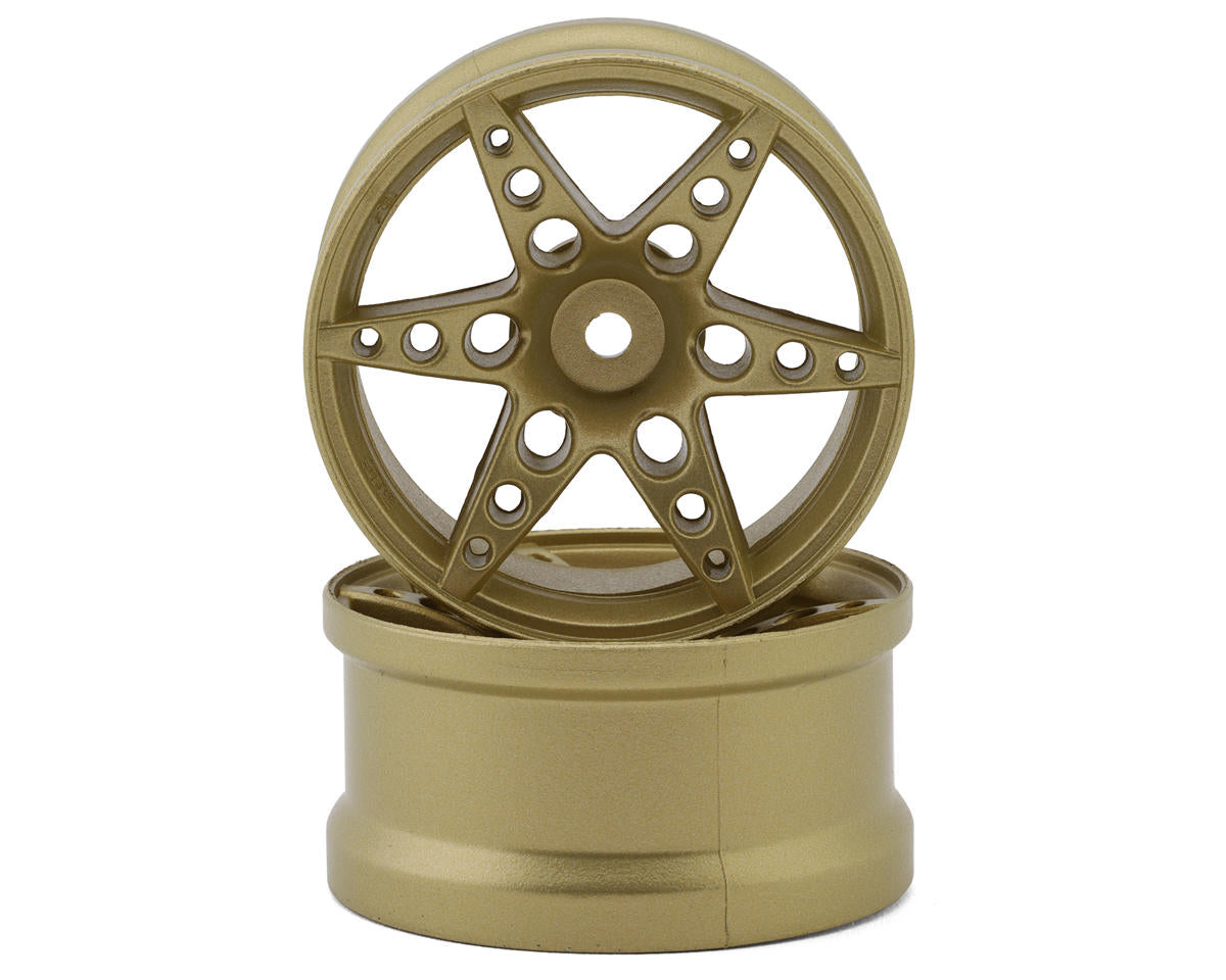 Sideways RC SRC R1 Multi-Spoke Nylon Drift Wheels (Gold) (2) (6mm Offset) (6mm Offset) w/12mm Hex