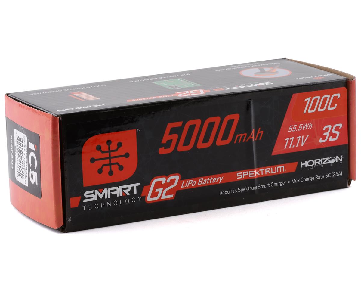 Spektrum RC 11.1V 5000mAh 3S 100C Smart G2 Hardcase LiPo Battery: IC5