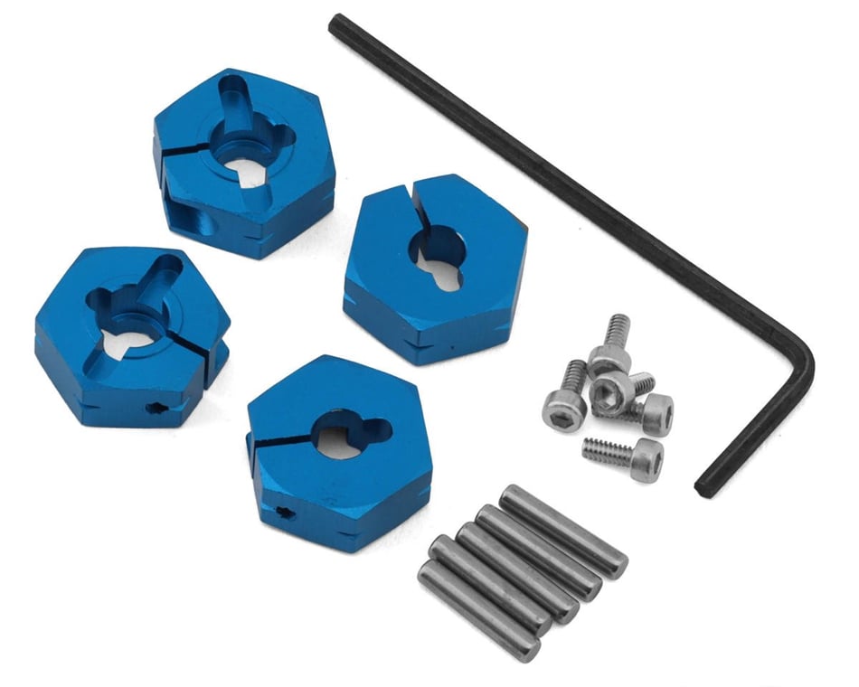 Tamiya 5mm Aluminum Clamping Wheel Hex (Blue) (4)