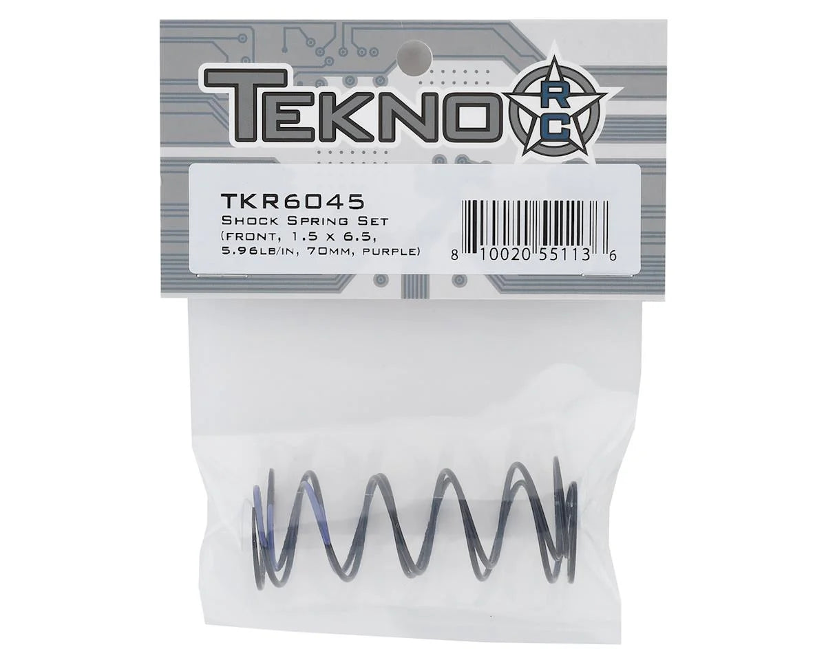Tekno RC 70mm Front Shock Spring Set (Purple - 5.96lb/in) (1.5 x 6.5)