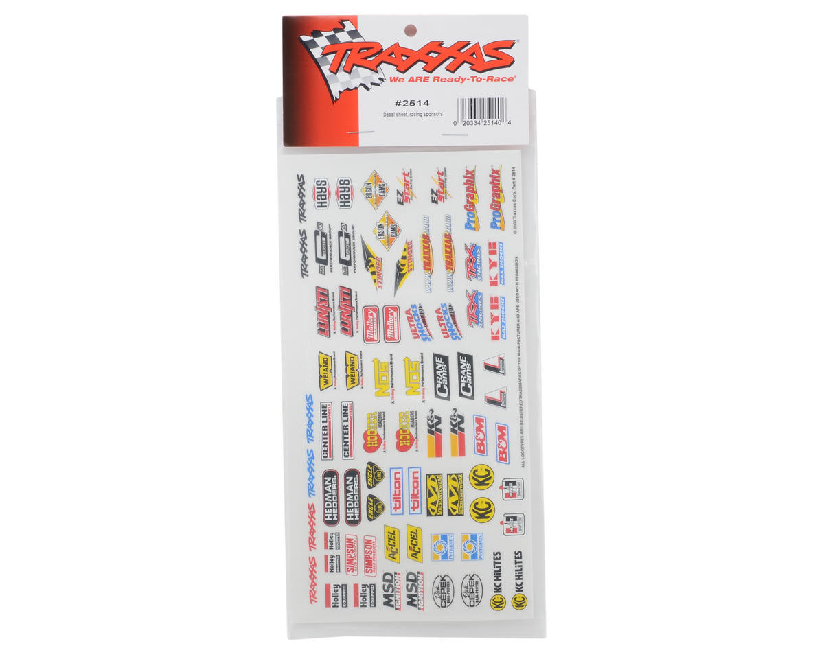 Traxxas Racing Sponsors Decal Sheet