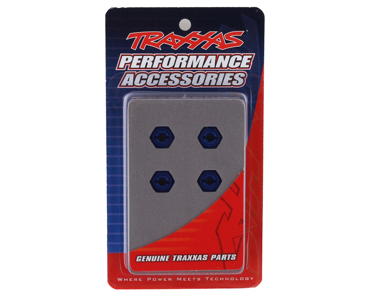 Bujes de rueda hexagonales de aluminio Traxxas (azul) (4)