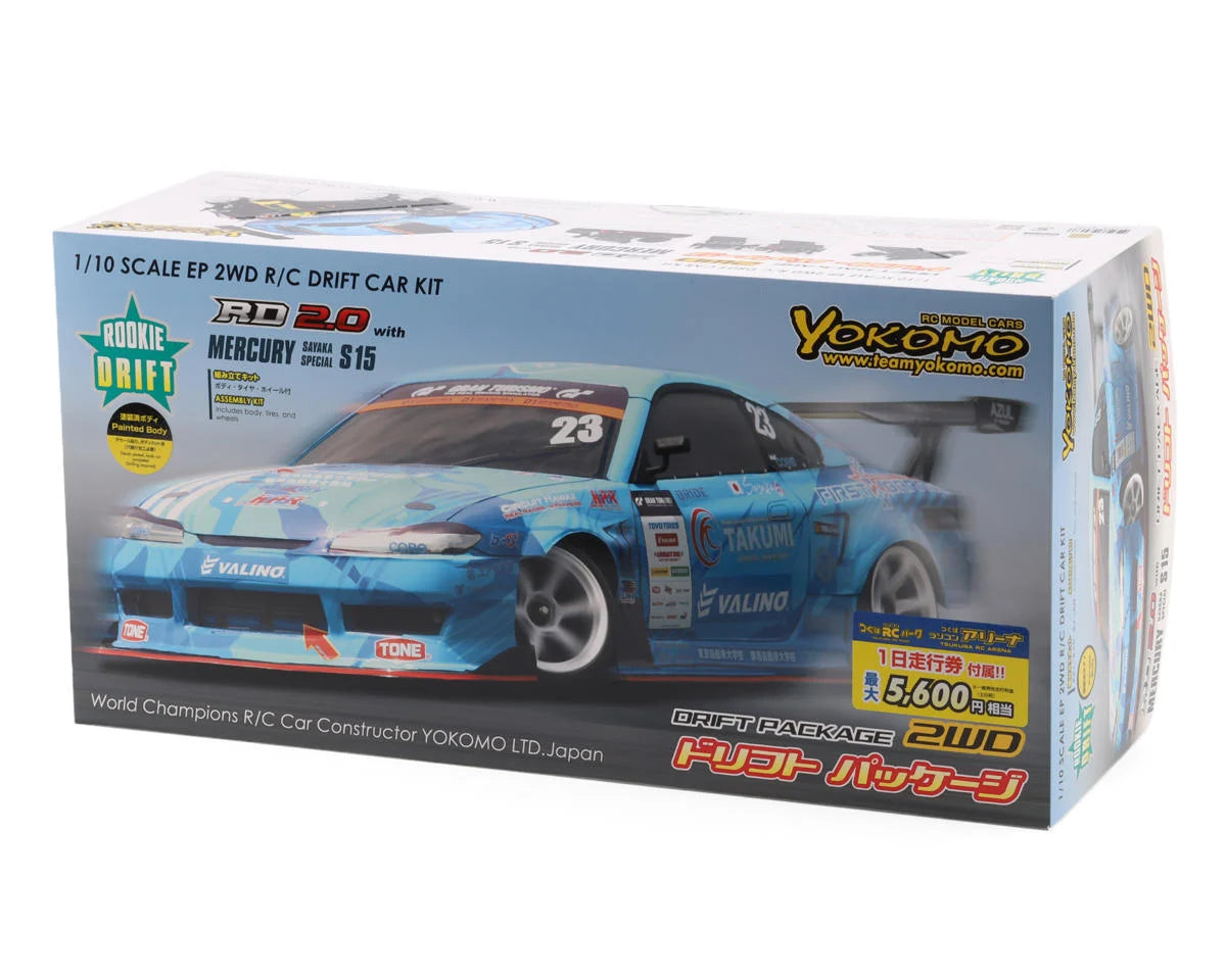 Yokomo RD2.0 "Rookie Drift" 1/10 RWD Drift Car Kit (Blue) w/Mercury Sayaka Special S15 Body
