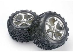 Traxxas Pre-Mounted Talon Tires w/Gemini Wheels (2) (Chrome)