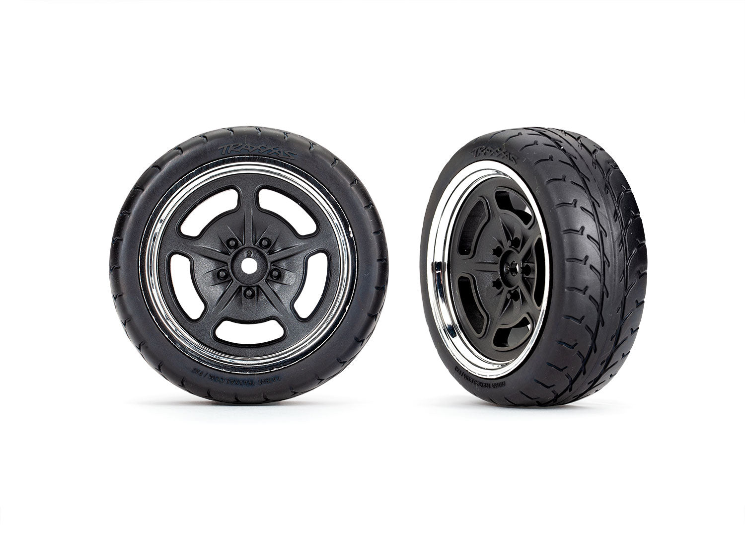 Traxxas Tire & Wheel Spoke Black/Chrome Delantero