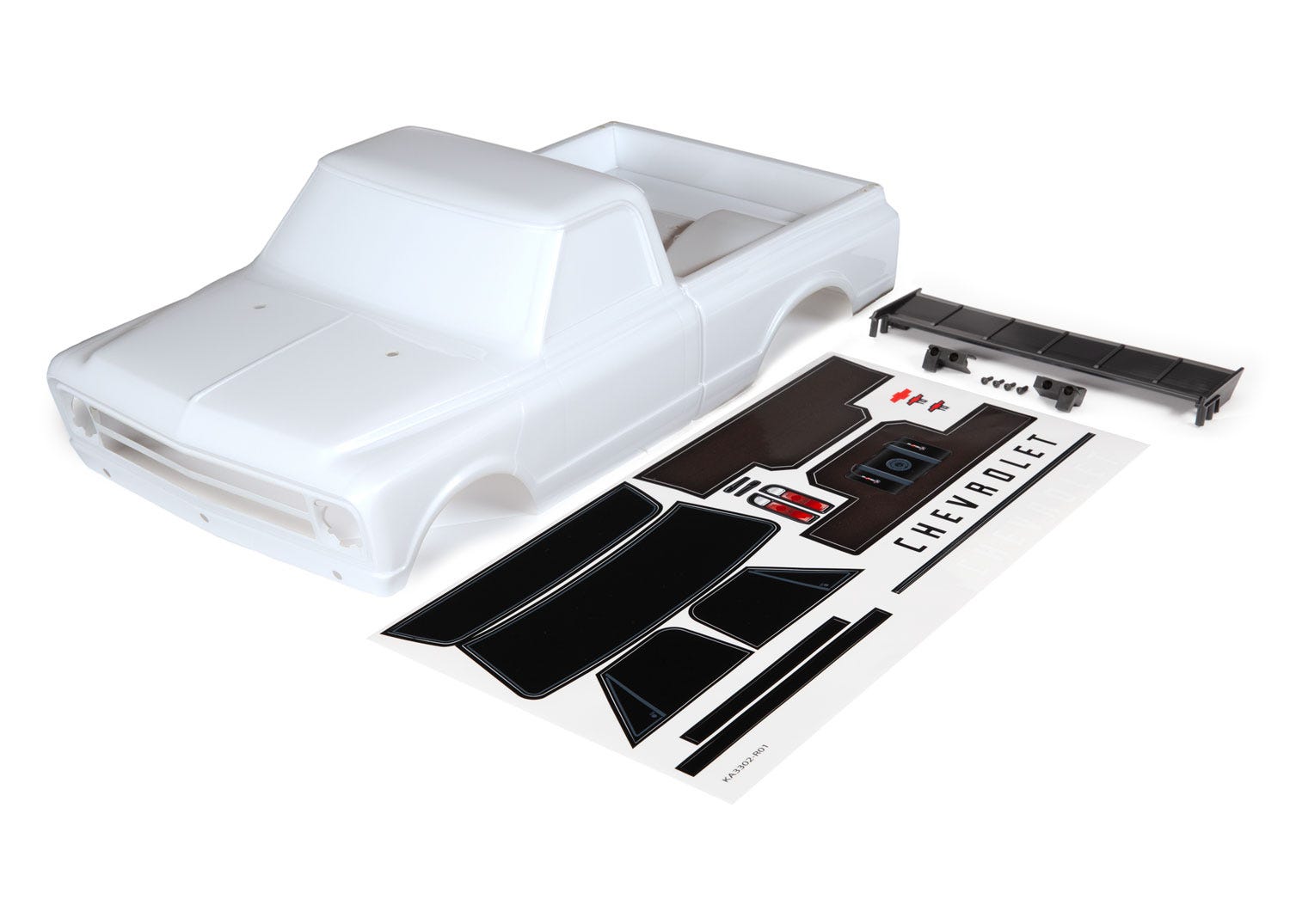 Traxxas Drag Slash C10 Body White w/ Wing & Decals