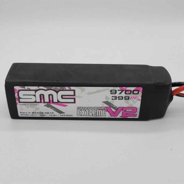 SMC True Spec Extreme Graphene V2 14.8V 9700mAh 120C with G10 plates *Archived