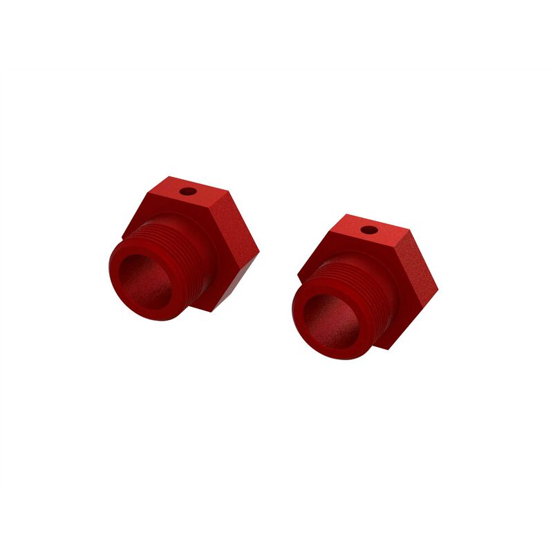 Arrma 8S BLX Aluminio Rueda Hexagonal 24mm, Rojo (2)