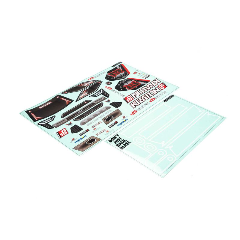 Arrma 1/5 Clear Body with Decals and Window Masks: KRATON 8S 4X4 BLX