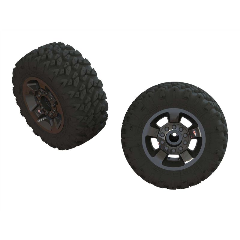 Arrma Ragnarok Mt' Tire ST Glued (Blk Chrome)(2)