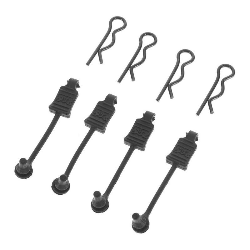 Arrma 1/8 Body Clips w/Rubber Retainers (Black) (4)