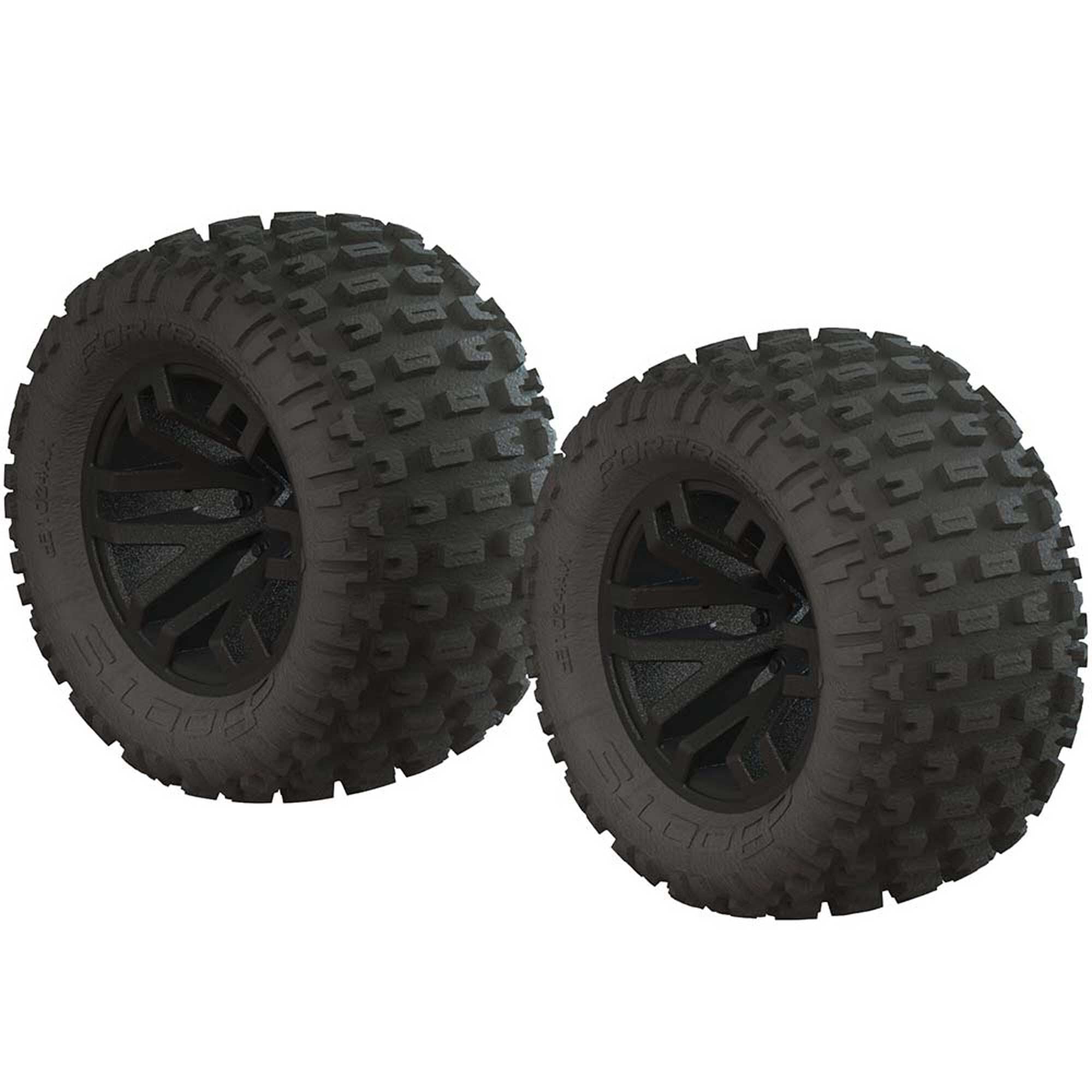 Arrma dBoots Fortress MT Tire Set Glued Blk (2)