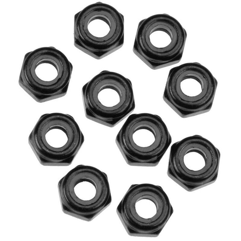 Tuerca hexagonal de bloqueo de nailon Axial M3 (negro) (10)