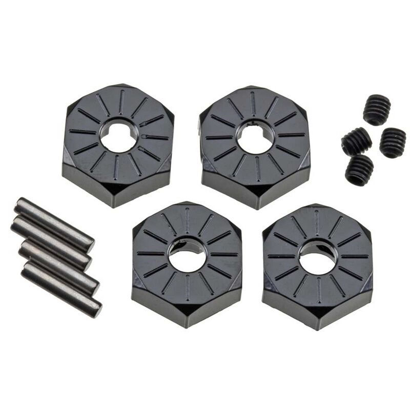 Axial Narrow 12mm Aluminum Hub Set w/Hardware (Black) (4)