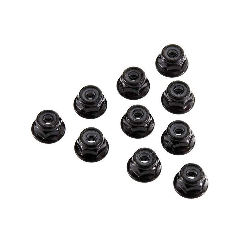 Axial Serrated Nylon Lock Nut Black 4mm (10)