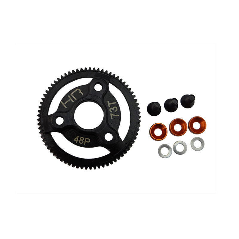 Hot Racing Hardened Steel Spur Gear 73t 48p, Orange: Traxxas